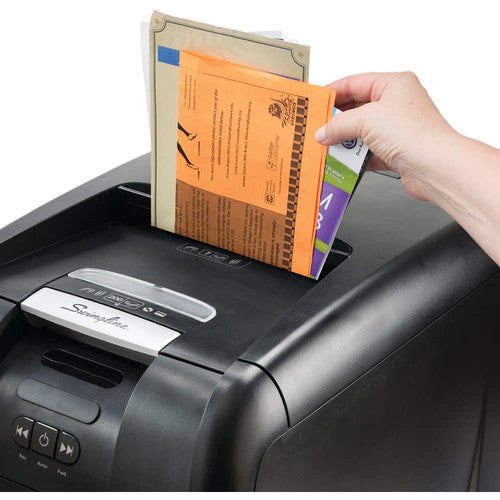 Swingline Stack and Shred feed rollers cleaning with damp cloth and wear inspection